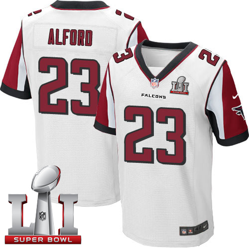 Nike Falcons #23 Robert Alford White Super Bowl LI 51 Men's Stitched NFL Elite Jersey - Click Image to Close